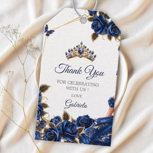 Navy-Blaues Goldenes Tiara-Rosen-Quinceañera Geschenkanhänger