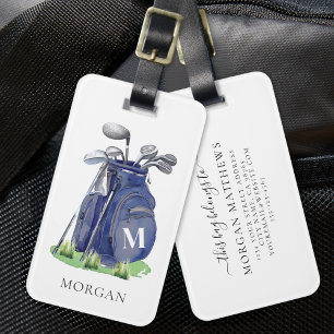 Navy Blaues Golf Monogramm Gepäckanhänger