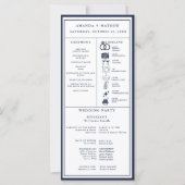 Navy Blaues Hochzeits-Infografik-Programm (Vorderseite)