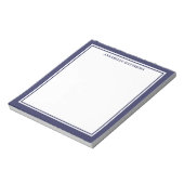 Navy Blaues Minimalistisches Monogramm Notizblock (Rotiert)