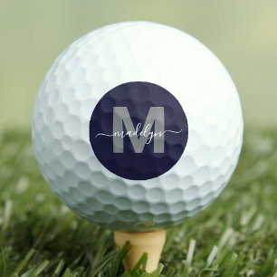 Navy Blaues Monogramm Anfangsname Golfball