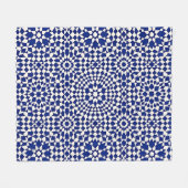 Navy Blaues Mosaik-Geometrisches Muster Fleecedecke (Vorderseite (Horizontal))