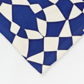 Navy Blaues Mosaik-Geometrisches Muster Fleecedecke (Ecke)