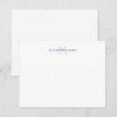 Navy Blaues Paar-Monogramm Initiale personalisiert Mitteilungskarte (Vorne/Hinten)