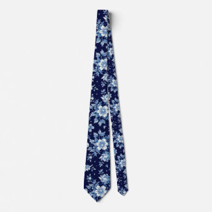 Navy Blaues Porzellan-Blumen-Hochzeitsgeschenk für Krawatte