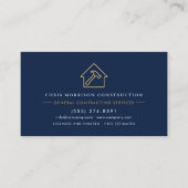 Navy Blaues QR-Code-Businesscard für Generaluntern Visitenkarte (Vorderseite)