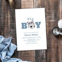 Navy Blaues Schleifen-Fußball-Sport-Baby-Shower
