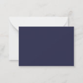 Navy Blaues Skript Minimalistisches Monogramm Mitteilungskarte (Rückseite)