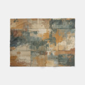 Navy Blaues, verbranntes orangefarbenes, rustikale Fleecedecke (Vorderseite (Horizontal))