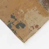 Navy Blaues, verbranntes orangefarbenes, rustikale Fleecedecke (Ecke)