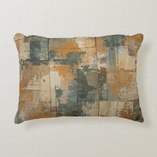 Navy Blaues, verbranntes oranges rustikales verwit Dekokissen