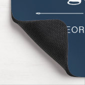 Navy Blaues Weiß Monogramm Visierkreuz Mousepad (Ecke)