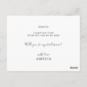 Navy Blink Pink Floral werden Sie meine Bridesmaid Postkarte (Rückseite)