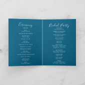Navy Blissful Boho Wildblume geklappt Hochzeit Programm (Innenseite)