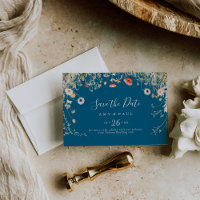 Navy Blissful Boho Wildblume Horizontal Wedding