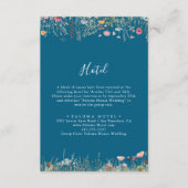 Navy Blissful Boho Wildblume Hotel Begleitkarte (Vorderseite)