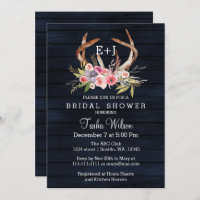 Navy Blooming Antlers Country Chic Brautparty