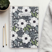 Navy Blooms floral Personalisiert Planer