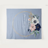 Navy Blooms Future Frau Brautparty Backdrop Wandteppich (Vorderseite (Horizontal))