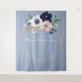 Navy Blooms Future Frau Brautparty Backdrop Wandteppich (Vorderseite)