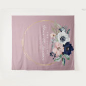 Navy Blooms Future Frau Brautparty Backdrop Wandteppich (Vorderseite (Horizontal))