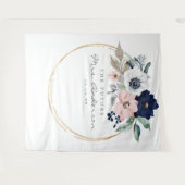 Navy Blooms Future Frau Brautparty Backdrop Wandteppich (Vorderseite (Horizontal))