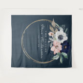 Navy Blooms Future Frau Brautparty Backdrop Wandteppich (Vorderseite (Horizontal))