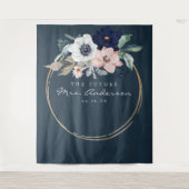 Navy Blooms Future Frau Brautparty Backdrop Wandteppich (Vorderseite)