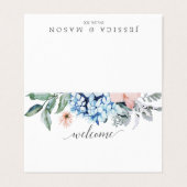 Navy Blooms Platzkarten Visitenkarten (Außenseite Aufgefaltet)