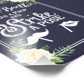 Navy Blu Ivory Chic Rose Hochzeitsfeier Foto Stand (Ecke)