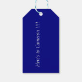 Navy Blue 000080 Color - Custom Message Geschenkanhänger (Rückseite)