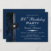 Navy Blue 100. Geburtstagsparty Einladung (Vorne/Hinten)