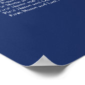 Navy Blue 10 Table Wedding Seating Chart Poster (Ecke)