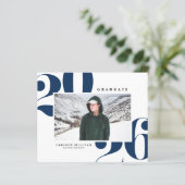 Navy Blue 2025 Fett Typografie Foto Abschluss (Stehend Vorderseite)