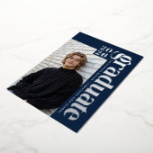Navy Blue 2026 Bold Modern Photo Graduation Silver Folieneinladung (Gedreht)