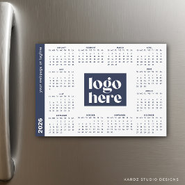 Navy Blue 2026 - Terminkalender für Ihr Logo Magnetkarte
