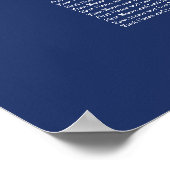 Navy Blue 23 Table Wedding Seating Chart Poster (Ecke)
