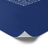 Navy Blue 27 Table Wedding Seating Chart Poster (Ecke)