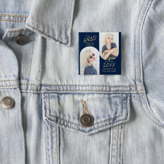 Navy Blue 2 Arted Foto Abschluss Button (Beispiel)