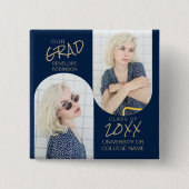 Navy Blue 2 Arted Foto Abschluss Button (Vorderseite)