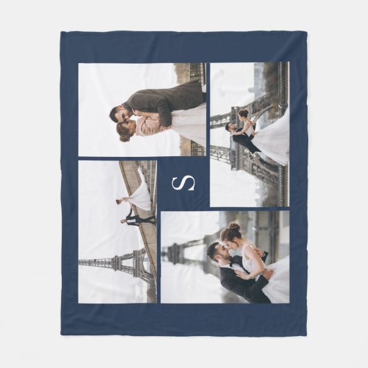 Navy Blue 4 Foto Gallery und Monogram Fleecedecke (Vorderseite)
