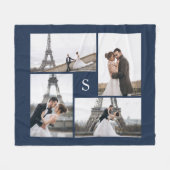 Navy Blue 4 Foto Gallery und Monogram Fleecedecke (Vorderseite (Horizontal))