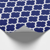 Navy Blue 5c White XL Marokkanisches Quatrefolie # Geschenkpapier (Ecke)