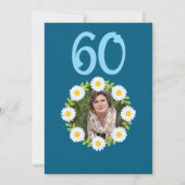 Navy Blue 60. Geburtstag Simple Blue Sonnenblume Einladung (Rückseite)