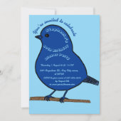 Navy Blue 60th Birthday Niedlich Bird Dinner Party Einladung (Vorderseite)