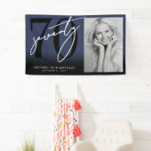 Navy-Blue 70. Geburtstagsfeier Banner (Insitu)