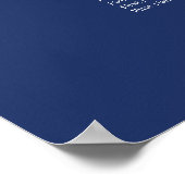 Navy Blue 7 Table Wedding Chart Poster (Ecke)