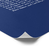 Navy Blue 8 Table Wedding Chart Poster (Ecke)