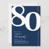 Navy Blue A80. Geburtstagsparty Einladung (Vorderseite)
