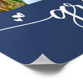 Navy Blue Abschluss 4 Foto Script Hearly Girly Poster (Ecke)